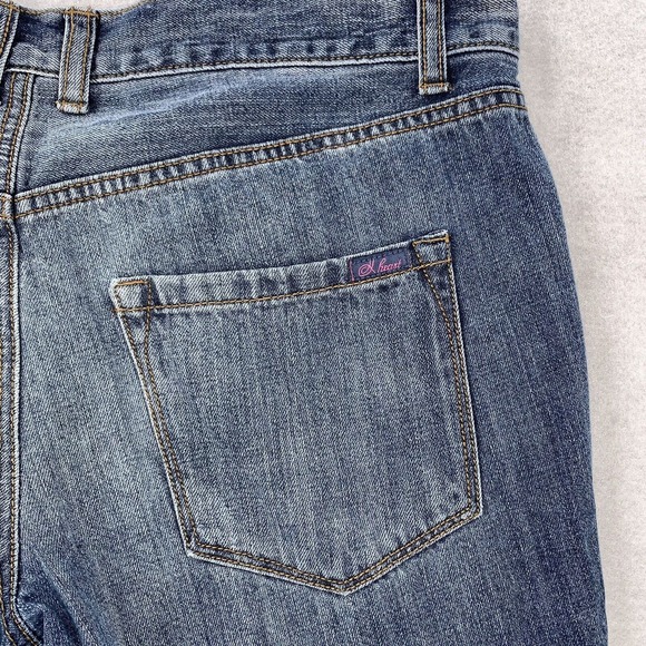 Womens I Love Ronson Medium Wash Bootcut Distressed Cropped Denim Jeans Size 10 - Picture 5 of 10